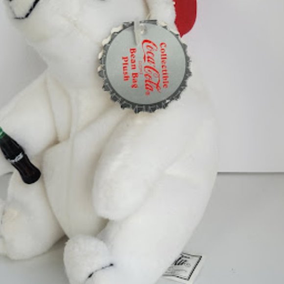 Set of 2 Vintage Plush Coca Cola Polar Bears with Tags 5" tall - Picture 6 of 6